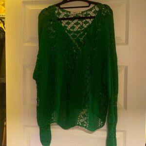 Green crochet top